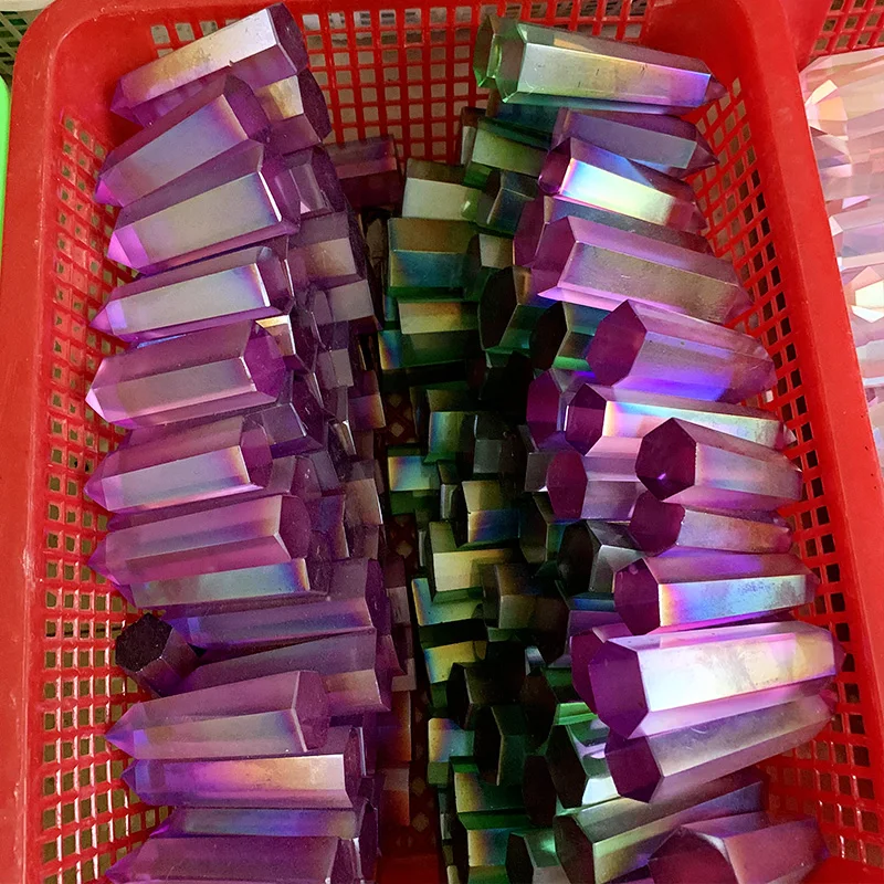 Wholesale artificial crystal angel halo titanium crystal rainbow titanium coated crystal tower