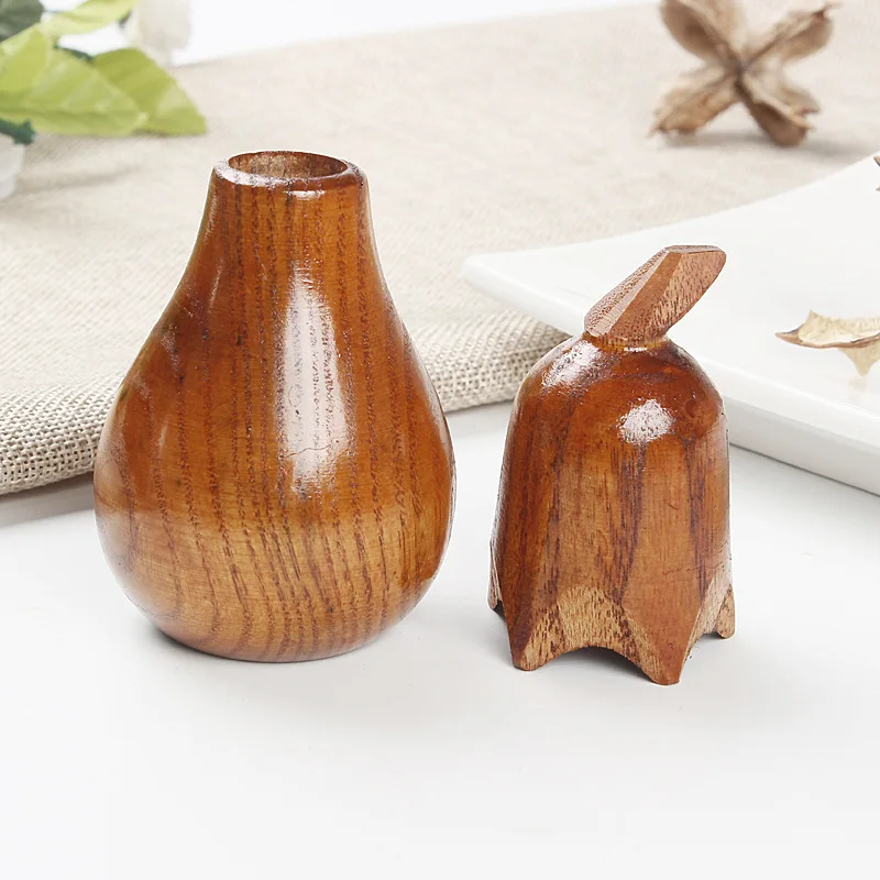 Natural Gourd Shape Wooden Toothpick Holder Box Toothpick Container Case for Toothpick Storage