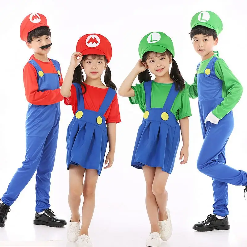 
2020 Halloween super mario bros cosplay costume Luigi dress Cartoon Mario Christmas Costume Cosplay for kids and adults Party 