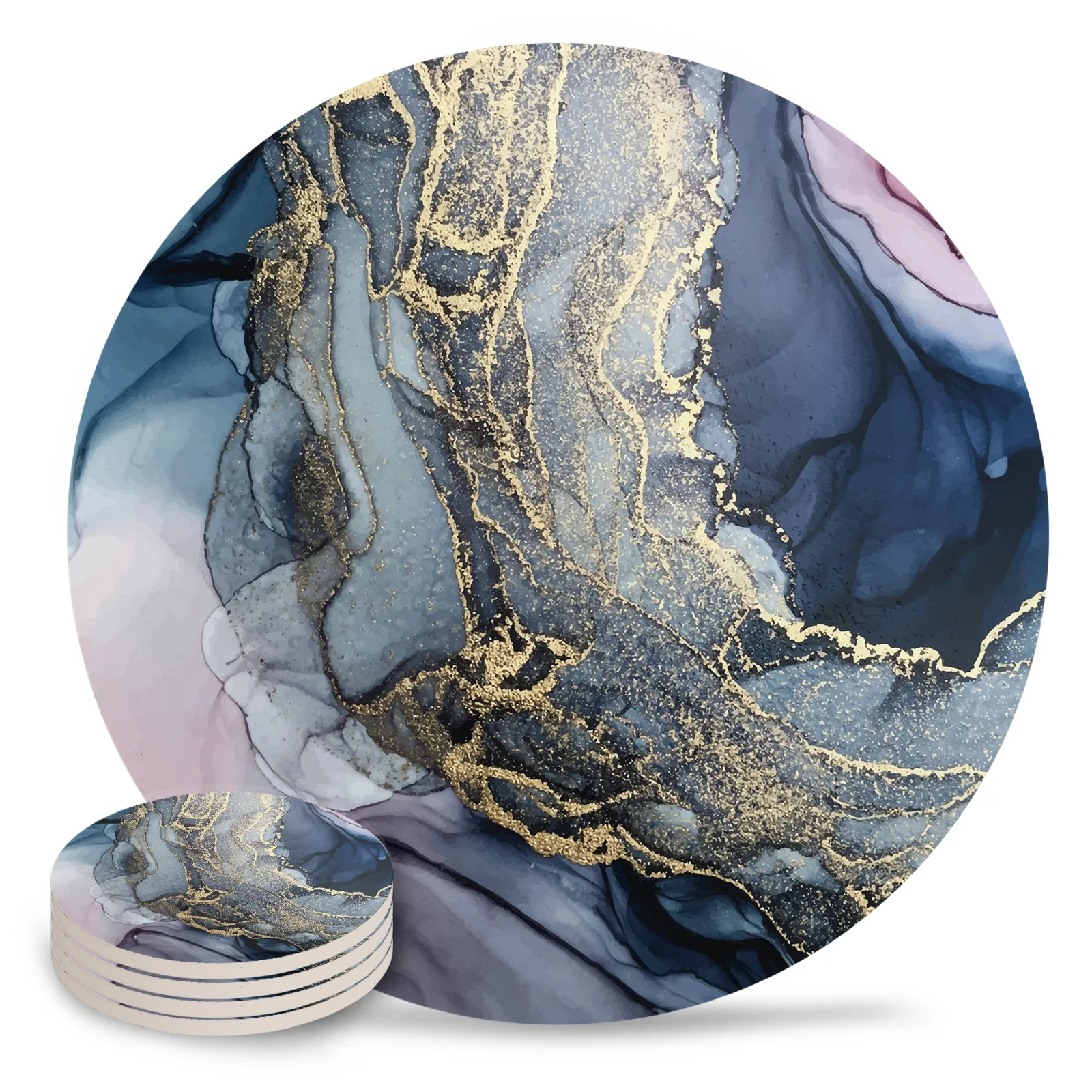 Аксессуары для декора стола абстрактные серые и Золотые Мраморные Подставки под фото на заказ кухонные кофейные керамические подставки