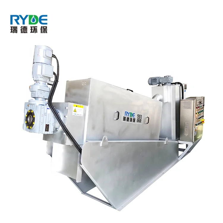 Китай очистки сточных вод завод шлама dewatering машина винт тип пресс фильтр машина