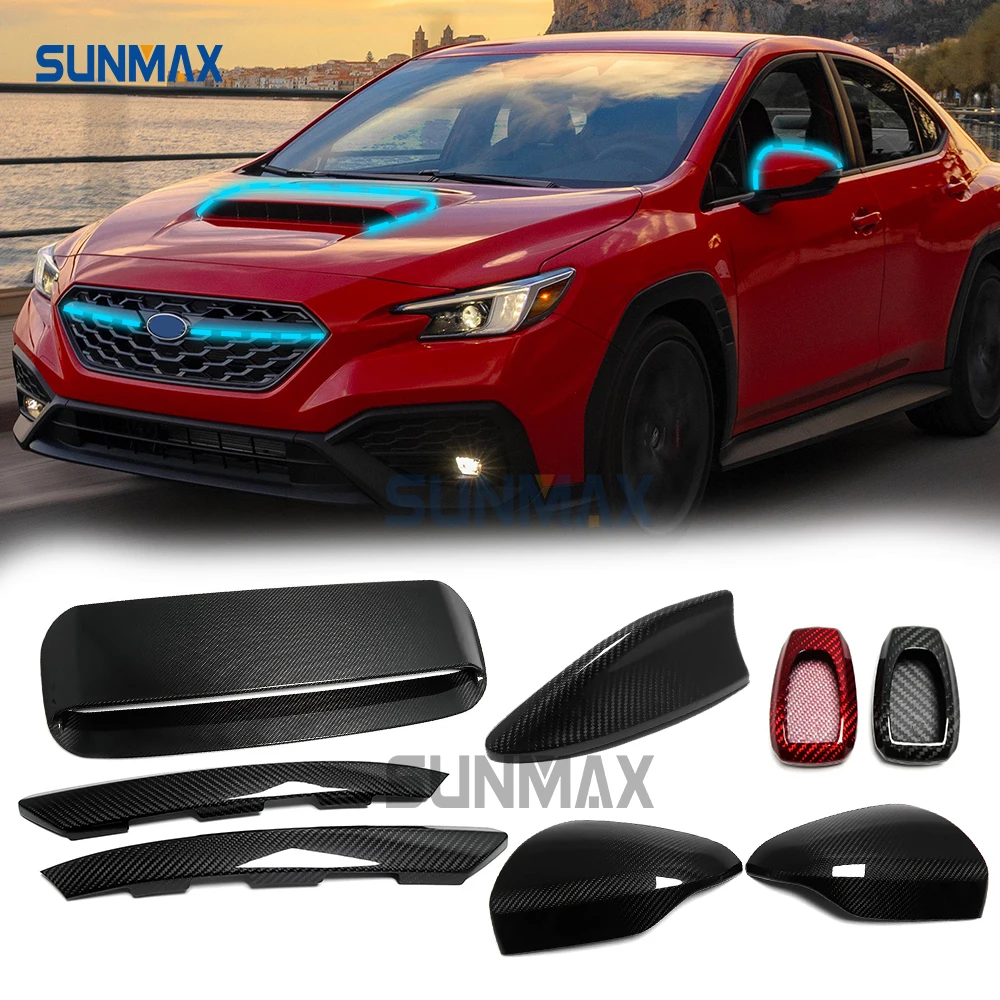 Для Subaru WRX S4 STI VB 2022 2023 наружная отделка из углеродного волокна вытяжка турбо-вытяжка крышка автомобиля чехол для ключа