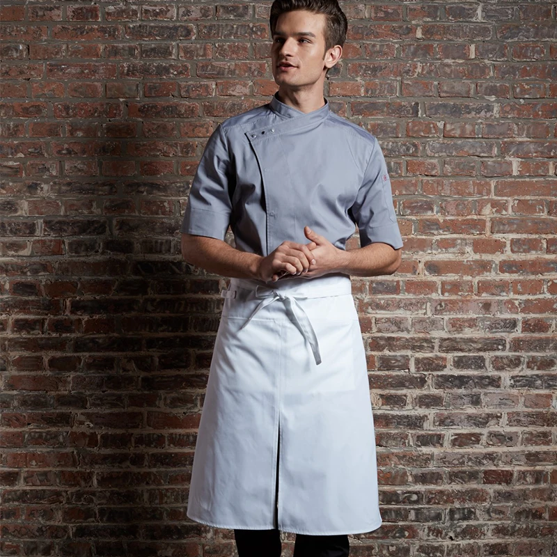 Checkedout short Sleeve cafe bar hotel fast food restaurant uniform Coat Jacket kitchen Chef Uniforms