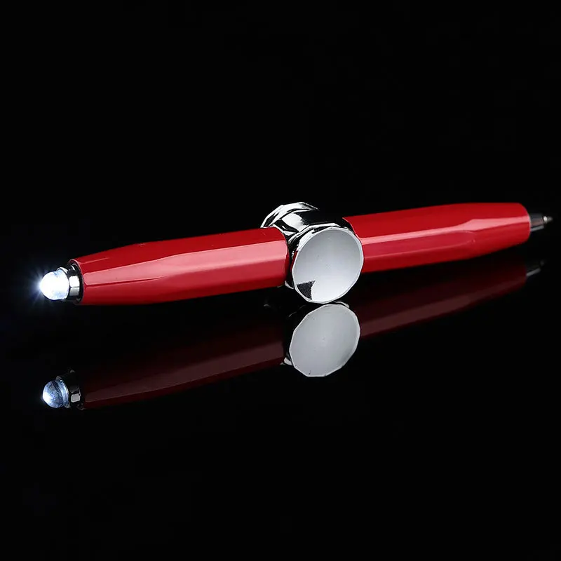 Newest Stress Reducer Thinking Ballpoint Pen Help Thinking Anti Anxiety Gift Fidget Pen Multifunctional LED Fidget Spinner