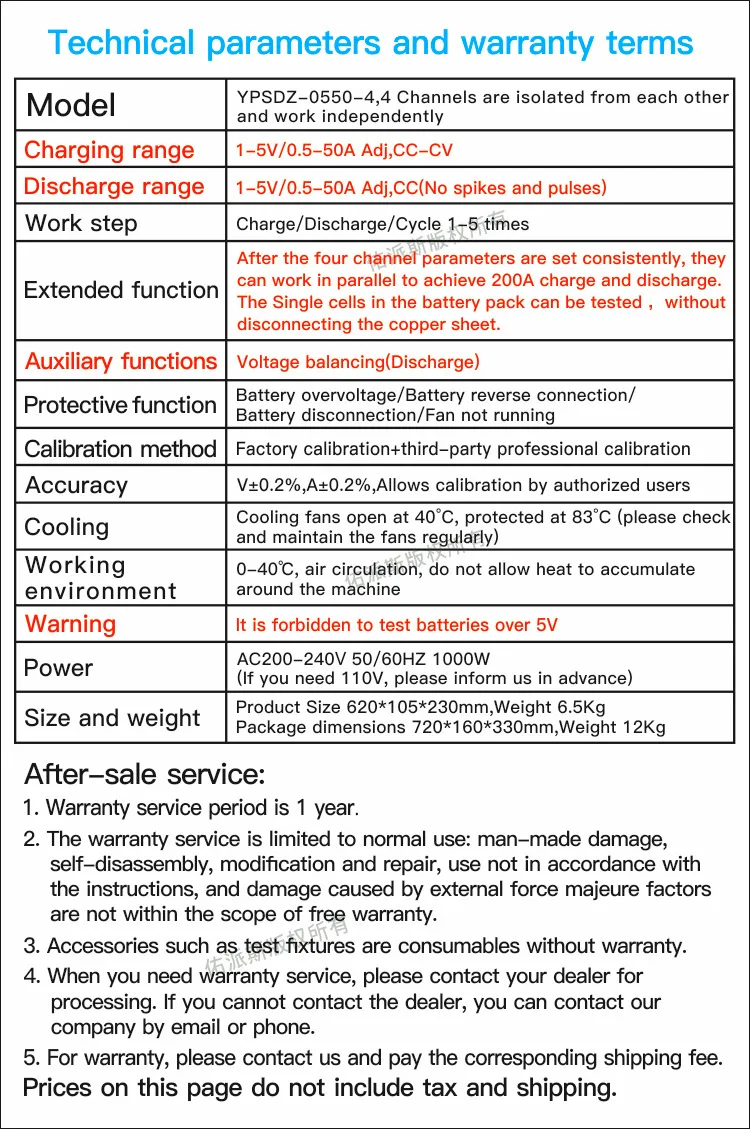 YPSDZ 4-channel battery divider cabinet ternary iron lithium Energy storage 50A charge 50a discharge battery capacity tester