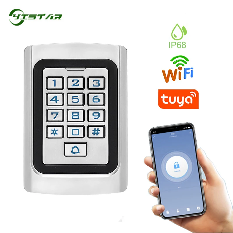 New Waterproof WiFi Tuya App Smart Door Lock RFID Card Access Controller K10 Metal Keypad Standalone Door Access Control System