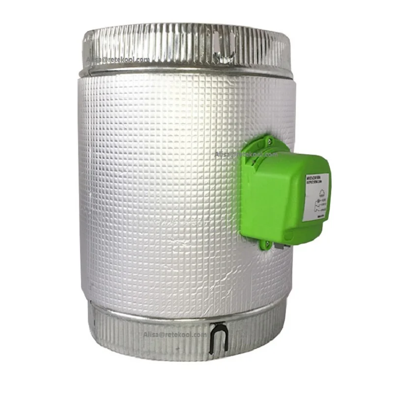 Factory Hvac Galvanised Steel Circular Automatic Round Electric Motorized Air Duct Volume Control Barrel Damper with 240v Motor