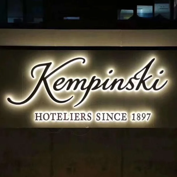 Customized Brushed Chromed Stainless Steel Acrylic Led Backlit Channel Letters