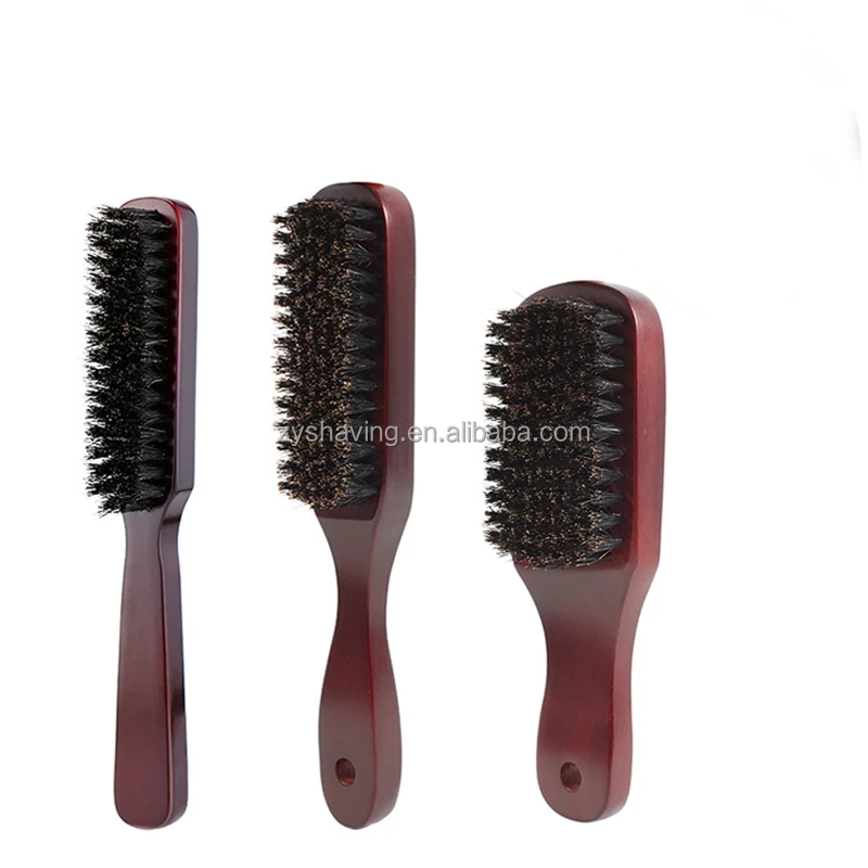 Friendly Natural Beech Wild Boar Bristle Beard Styling Brush for Beard Care
