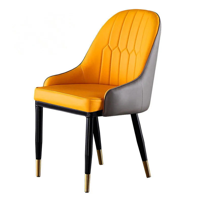 Living Room Luxury Wholesale Modern Home Furniture Metal Legs Optional Color PU Leather Dining Chairs