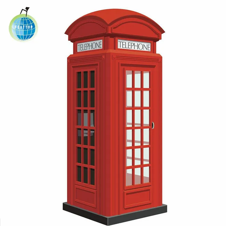 Support OEM Metal Material London phone booth for indoor