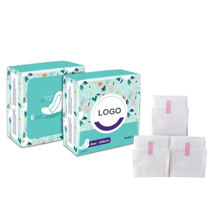Оптовая продажа, хлопковая вязаная гигиеническая салфетка с боковым набором, женская фирменная травяная гигиеническая салфетка от производителя
