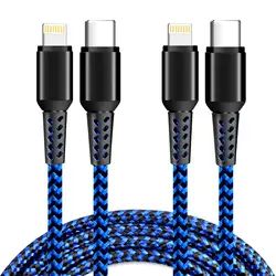 2022 wholesale Nylon Braided micro usb Cable 3ft 6ft 10ft Type-C fast Charger 1m 2m 3m cable for iPhone USB Cable