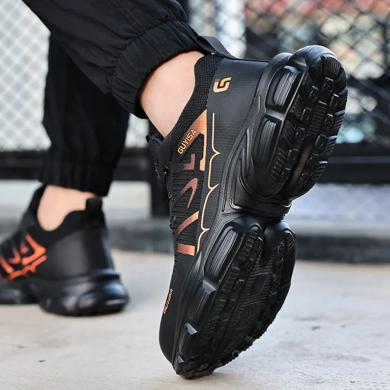 GUYISA Light weight safety shoes with European standard steel toes and fashionable safety shoes