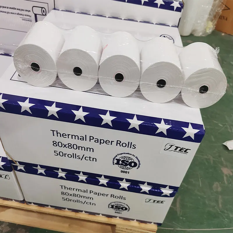 Till rolls 57 x 38 80x80 thermal printer paper 3 inch with plastic core roll 101mm 174mm