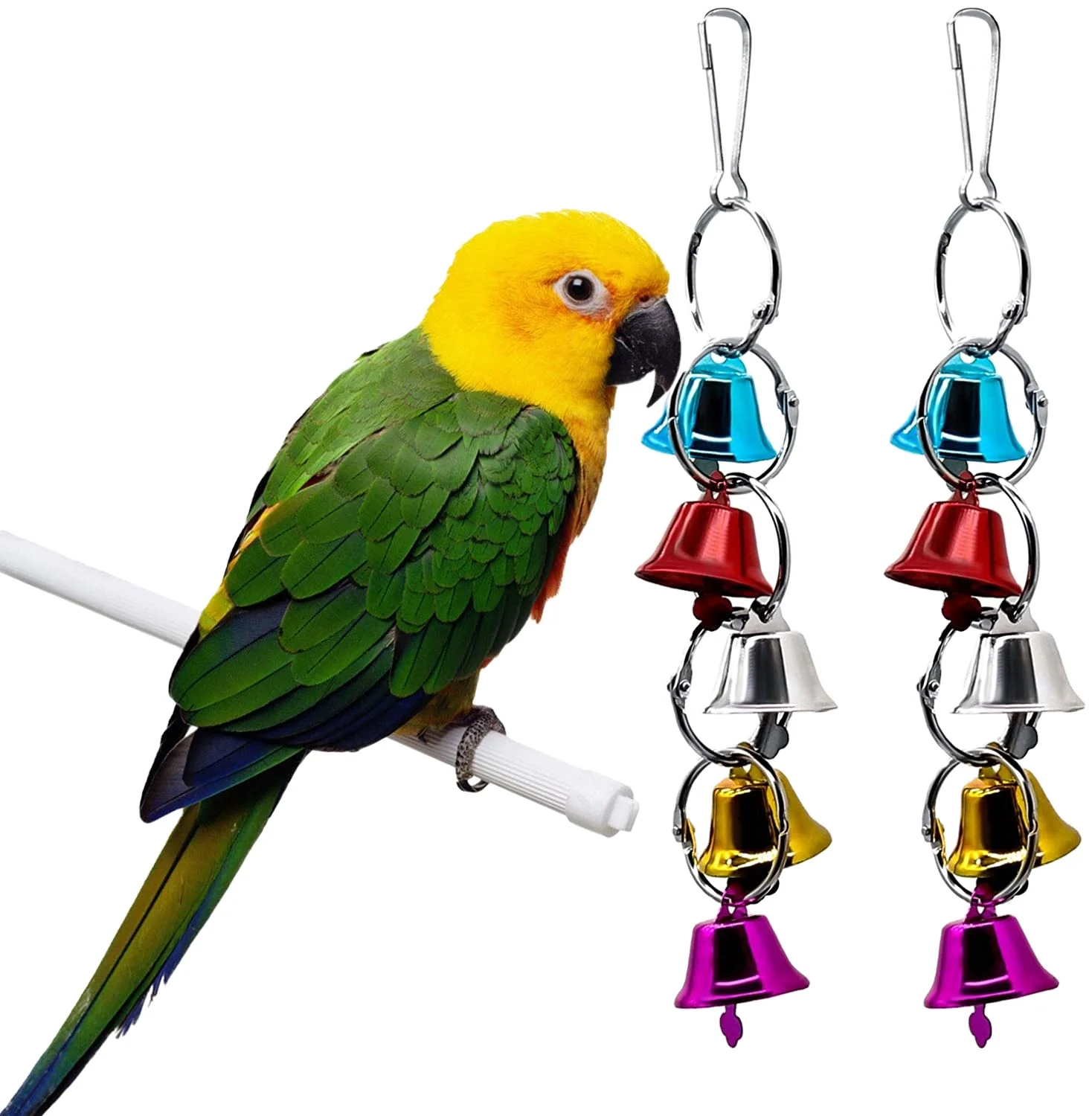 Bird Swing Chewing Toys- Parrot Hammock Bell Toys Suitable for Small Parakeets
