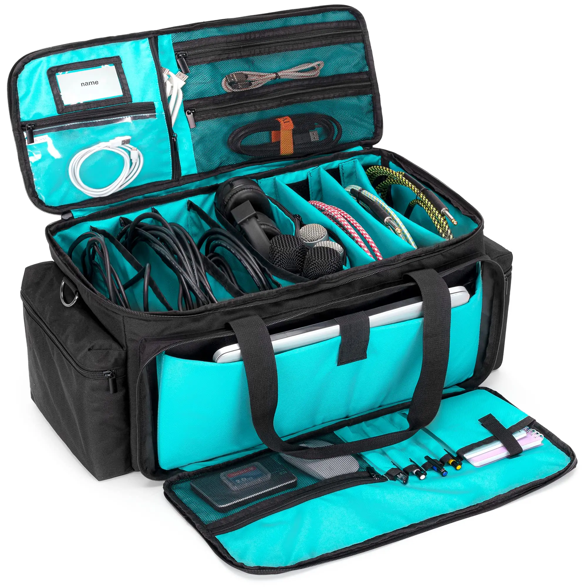 QQgift 2024 New OEM Custom High Quality Adjustable Sound Equipment Instrument Musicians Bag With Detachable Padded Dividers