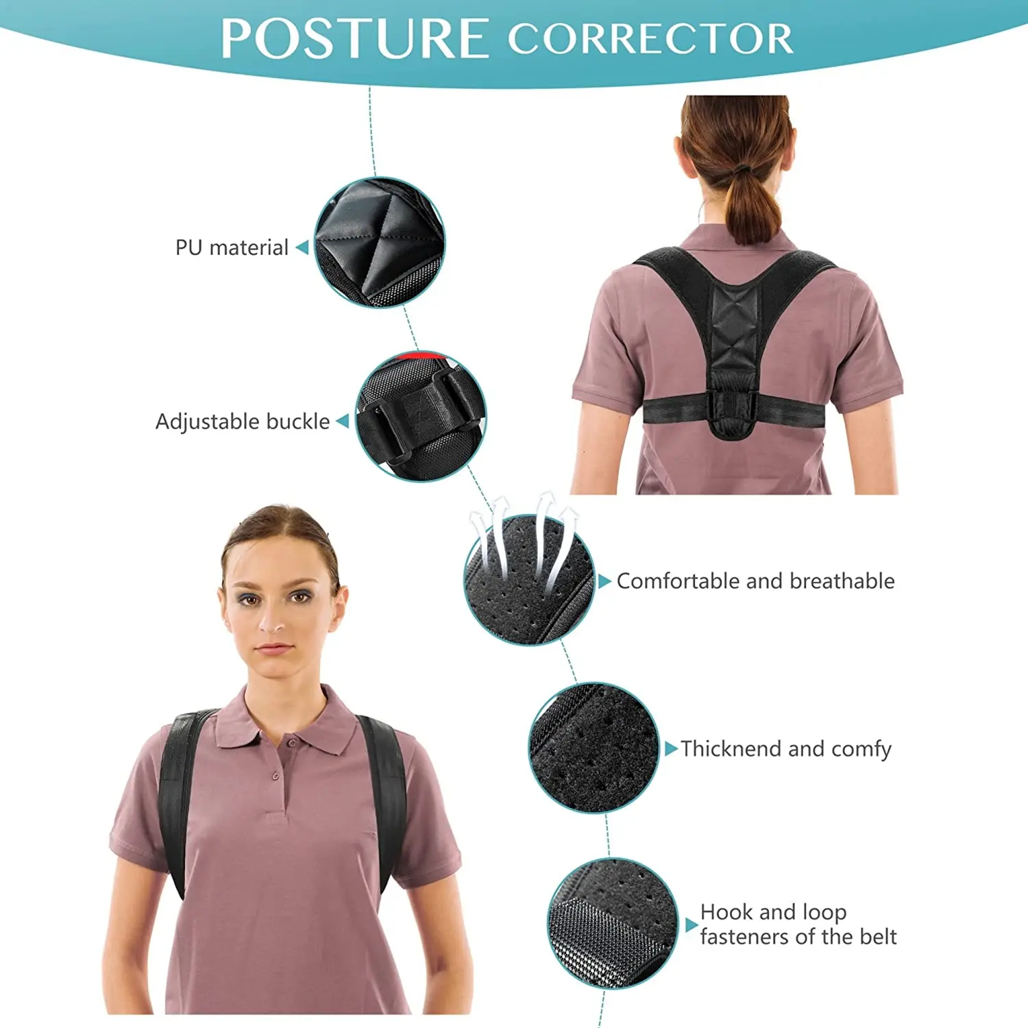 Hot Sale Adjustable back posture corrector Back Pain Support posture corrector for men and women