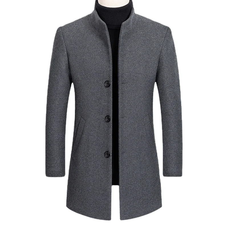 FanLi 2021 Spring Men Casual Slim Fit Woolen Coat High Quality Trench Coats