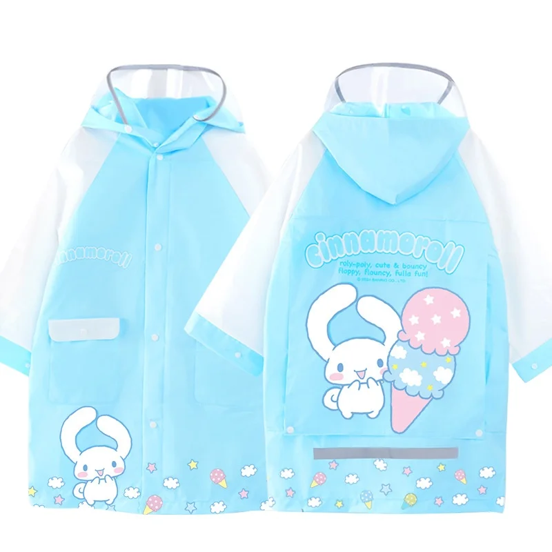 Оптовая продажа новый стиль водонепроницаемый плащ Kuromi многоразовый дождевик My melody cinnamoroll EVA детский