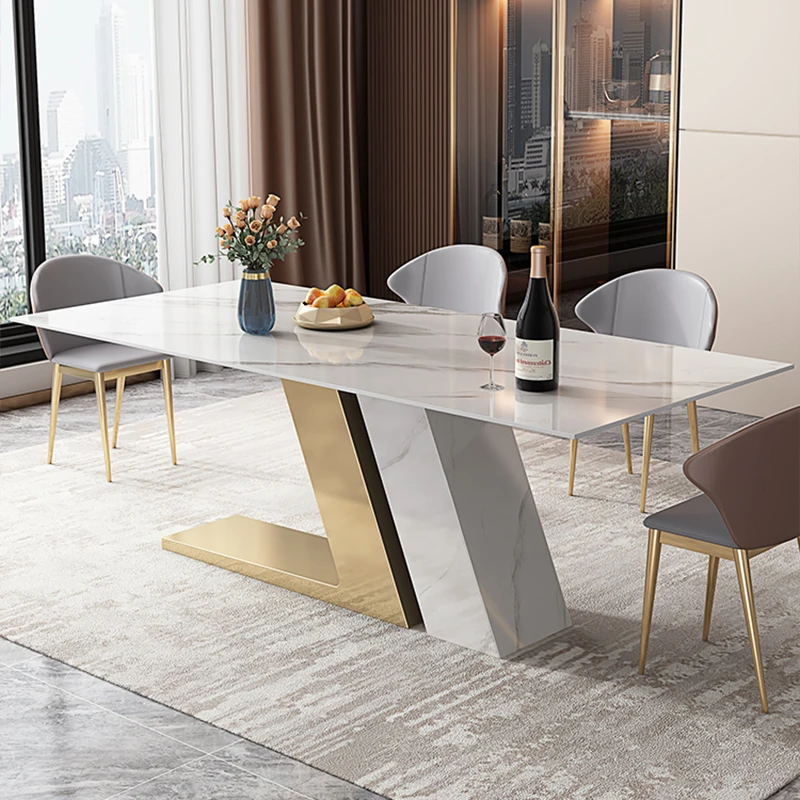 Nordic Modern Simple Style Sintered Top Dining Tables With Chairs For Home And Restaurant