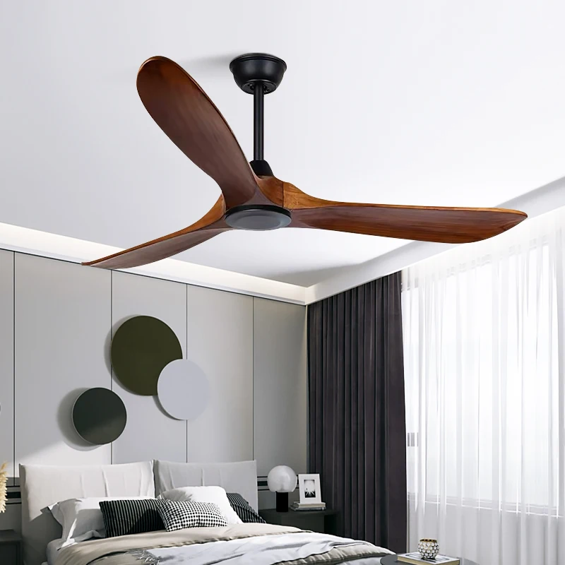 Modern Ceiling Fan with LED Lamp and Remote Control  Wooden Blade Control DC Motor  Decorative Ceiling Fan Light