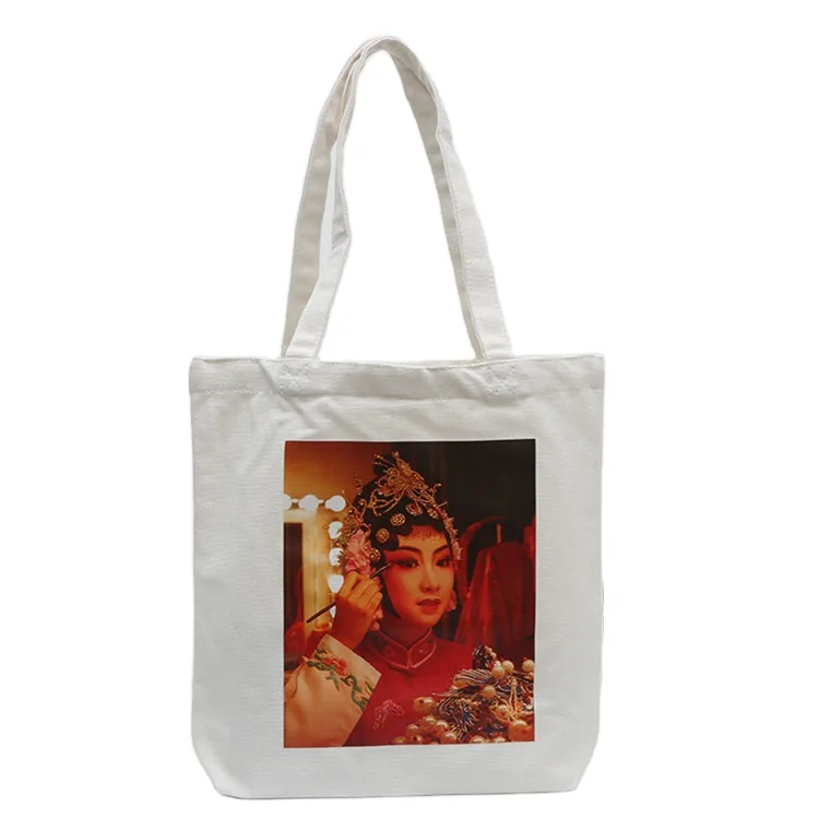 
16oz Custom printed tote shopping bag cheap organic cotton bags with logo 