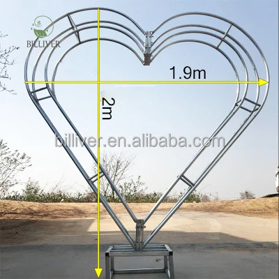 customization Stage Backdrop Decoration circle round heart shape metal wedding arch flower decoration backdrop stand round