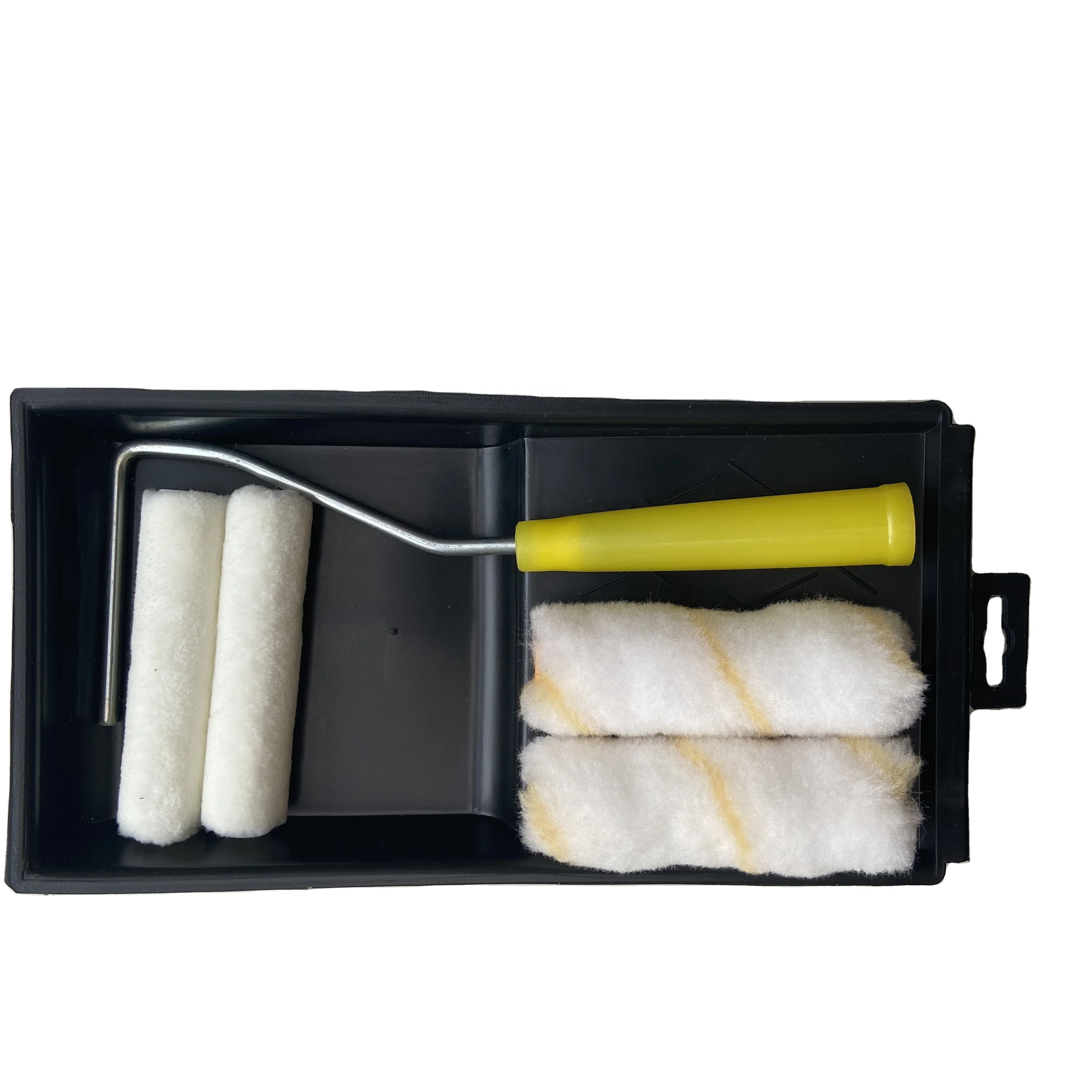 4inch paint roller brush with plastic painting tray kit