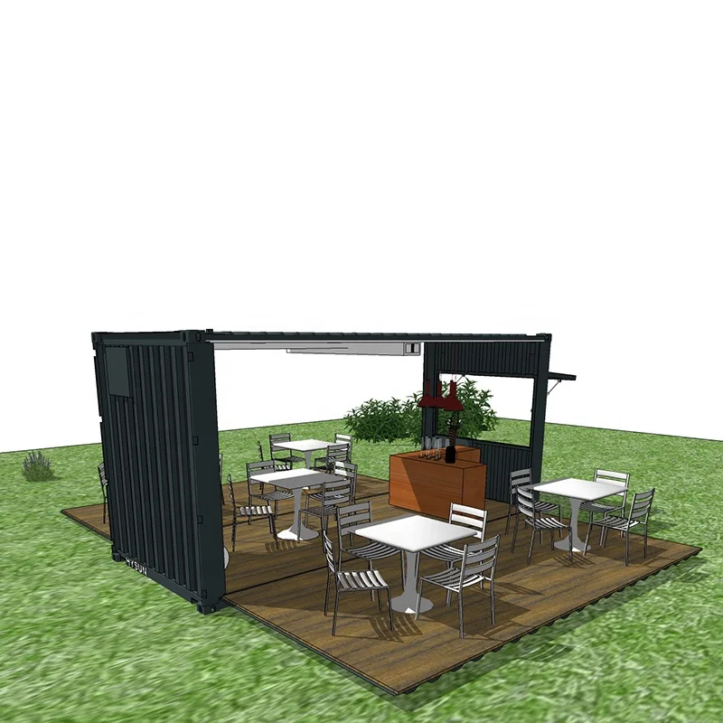 Customized Fast Food shop hinge system Pop-up container for cafe bar