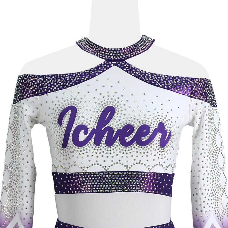 2022 Latest crop top custom design all stars competition long sleeve cheer costume cheerleading uniforms