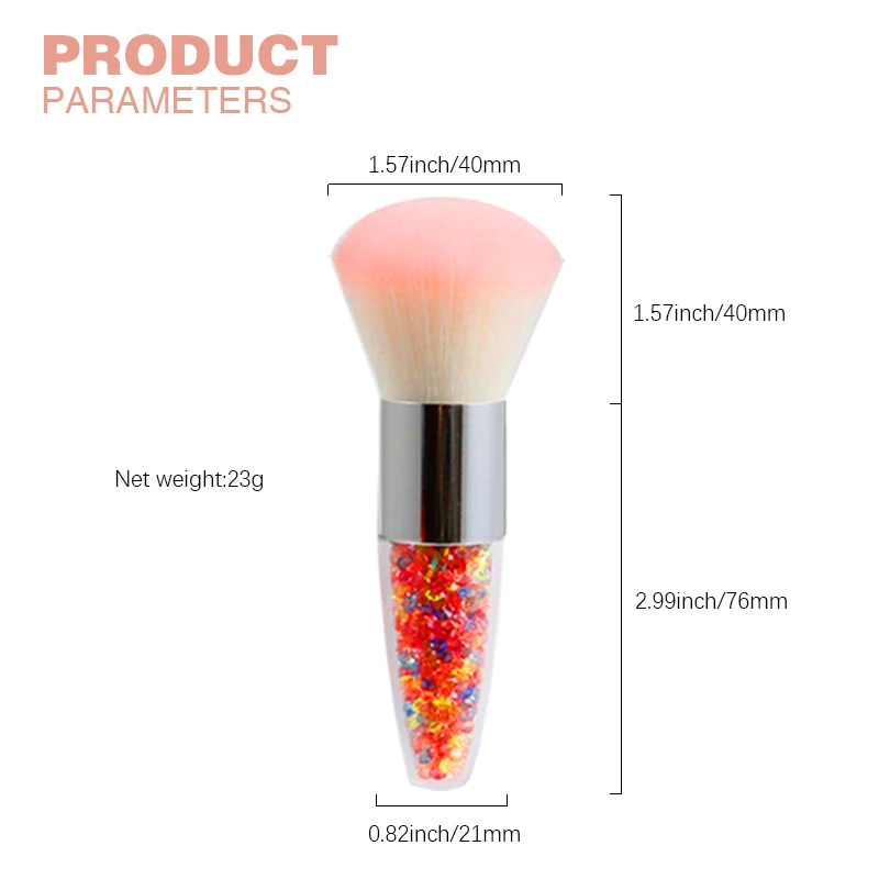 Custom Logo Luxury Kolinsky Nail Brush Professional Makeup Brushes with Nylon Acrylic Metal Material Boxed Dusting Brush Nails