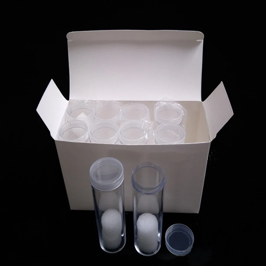 transparent coin tube packing a whole roll of COINS for collection coin capsule NGC PCGS PCCB banknote display box