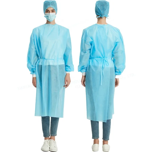 factory sale Disposable PP PPE Isolation Gown Hospital Doctor Nurse Protecting Clothing Gown Medical Surgical Isolation Gown
