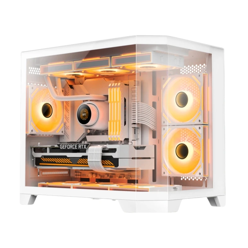 JNP новый дизайн стеклянный корпус полный обзор игровой кейс