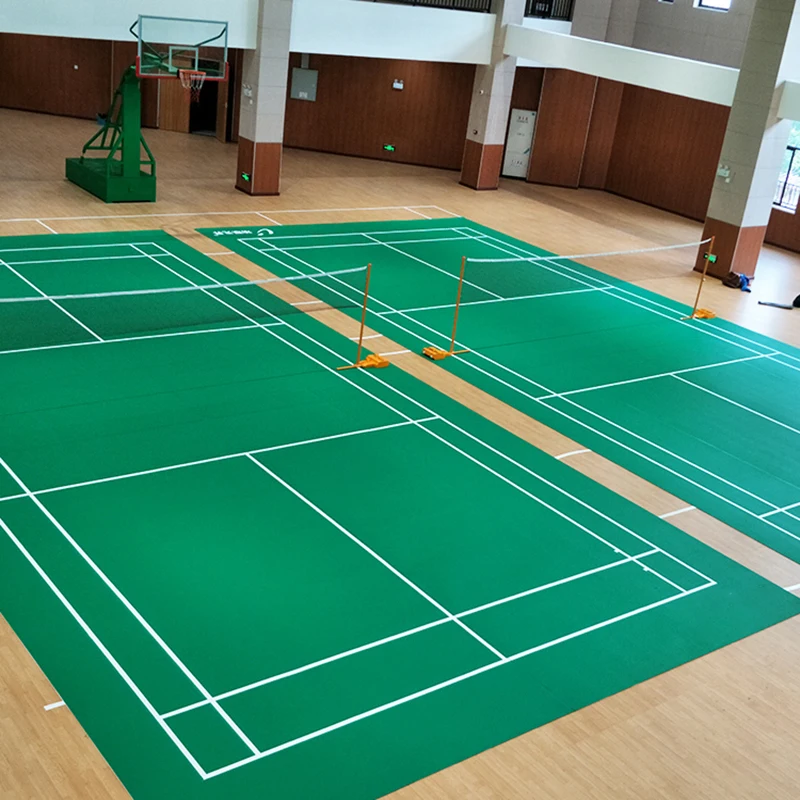 4.5mm 5mm thickness badminton court anti slip lightweight vinyl pvc sports flooring roll