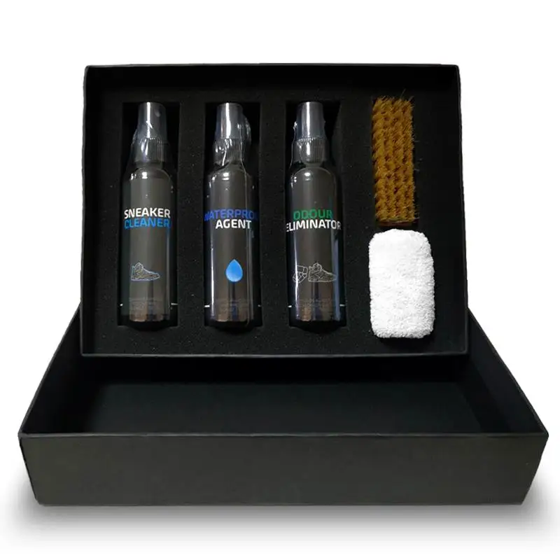 Wholesale 120ml premium package sneaker care spray shoe polish kit gift