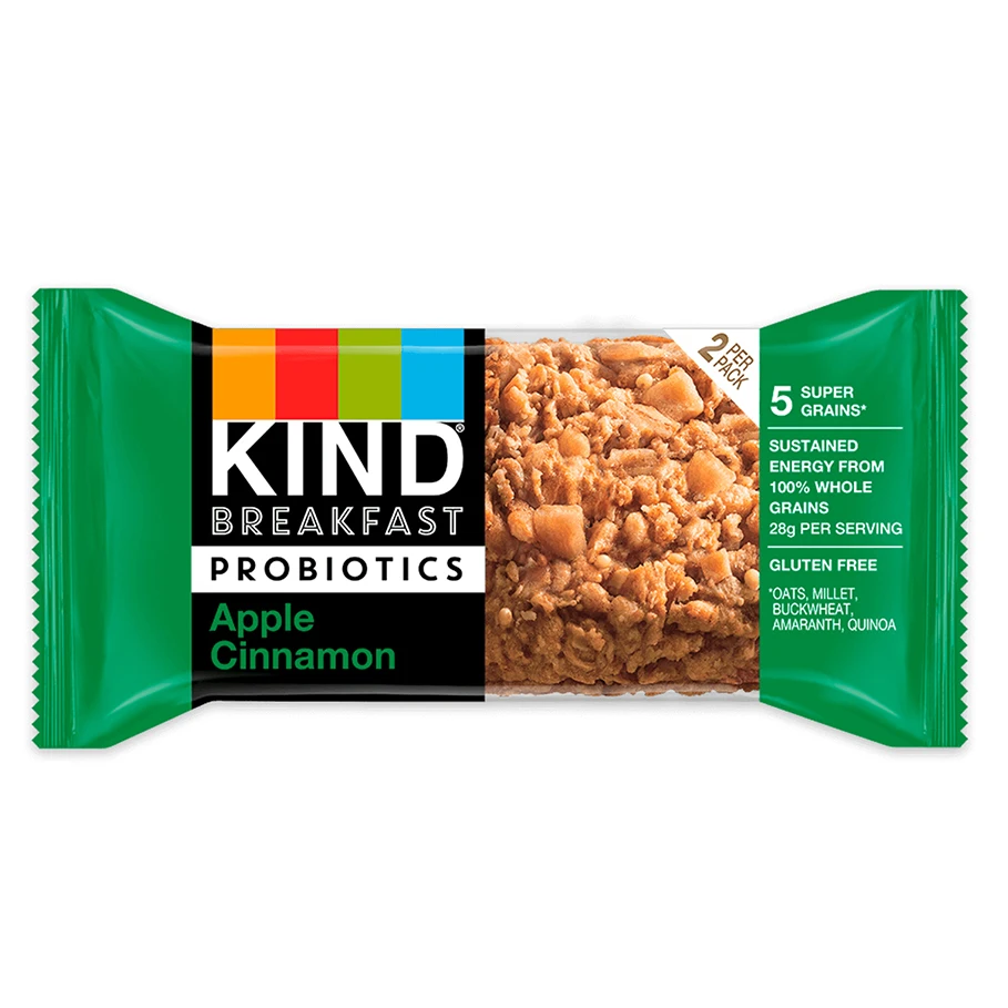 American Manufacturers Mars KIND snacks protein bar  Apple Cinnamon Probiotic Breakfast Bar apple cinnamon fruit bar