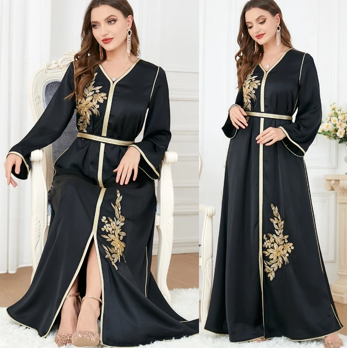 Hot selling 2023 Linen Abaya Aristocratic Plain Abaya Turkey EID Clothing Luxurious Islamic Clothes Muslim Women Dresses