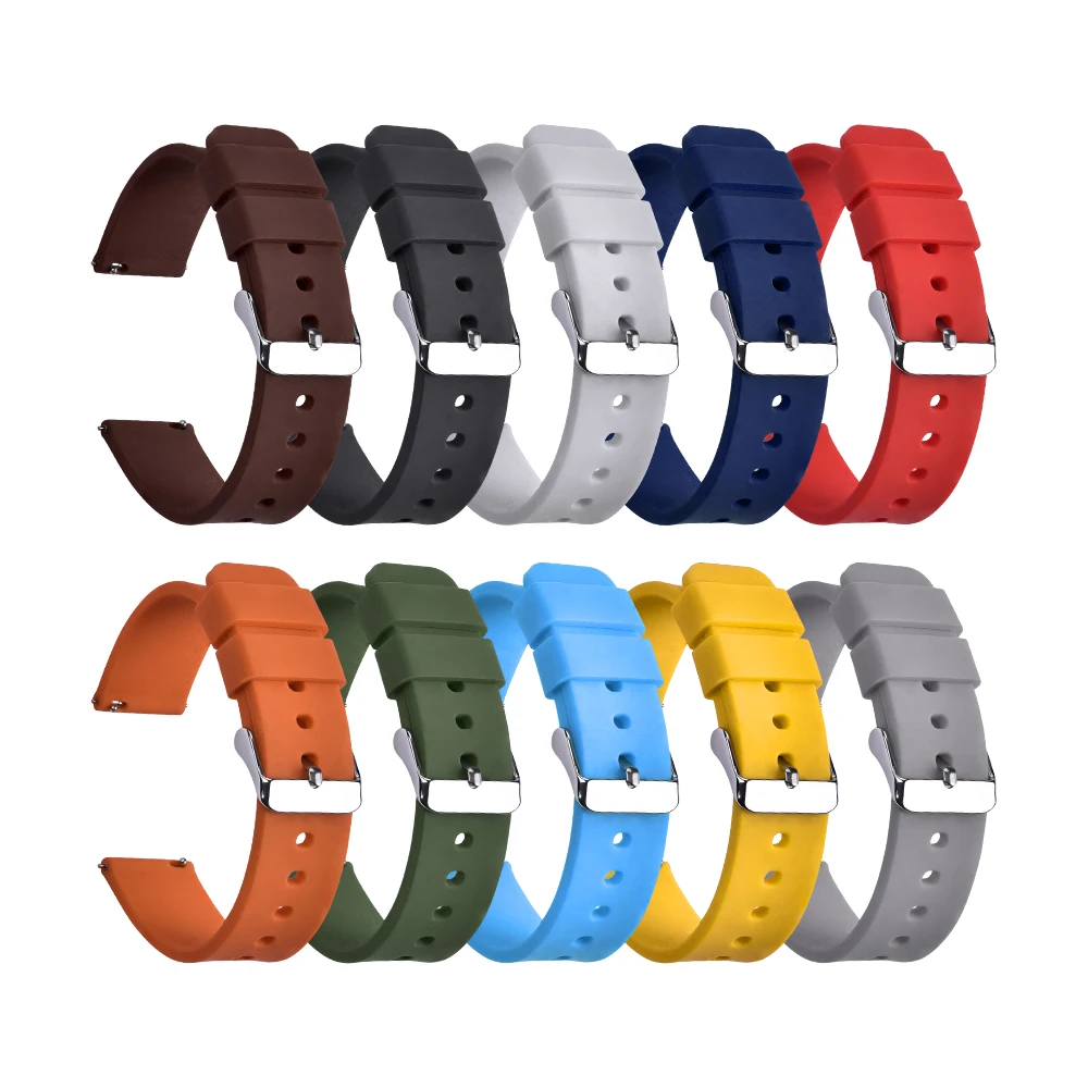 JUELONG Cheap Price Soft Silicone Quick Release Watch Straps Replacement Silky Rubber Watch Bands 16mm 18mm 20mm 22mm 24mm
