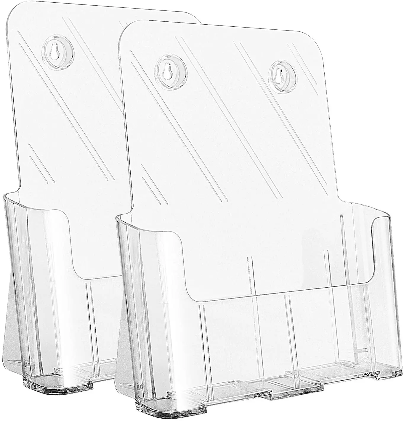 Plastic acrylic literature holder transparent flyer holder card holder, magazine, brochure display holder or wall hanging bracke