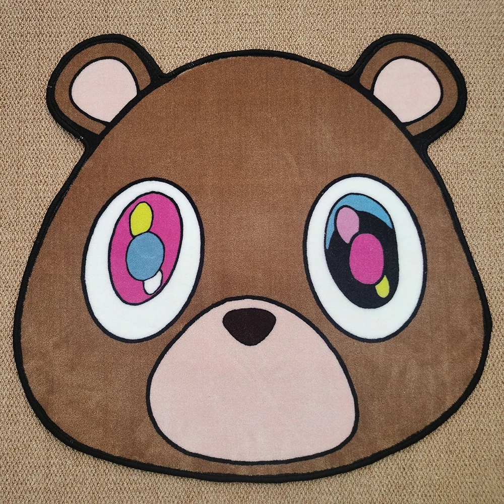 Graduation Dropout Bear Rug Hypebeast Hip Hop Music Carpet for Living Room Bedroom Album Cover Nonslip Decor Die Cut Acrylic Rug