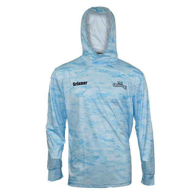 Hot Style Sublimation Printing Custom Long Sleeve Fishing Shirts With Hoodies
