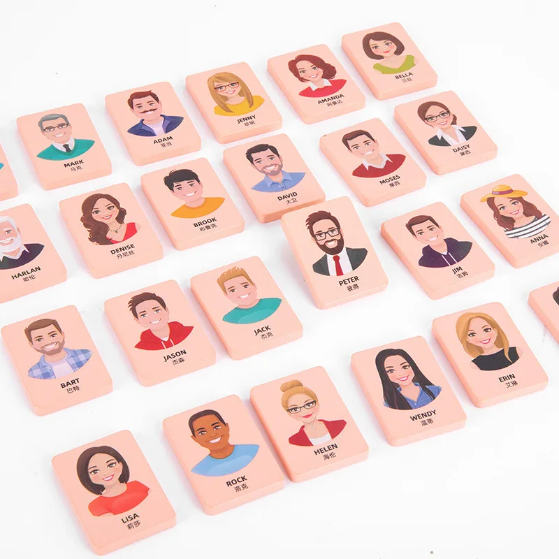 Educational Playing Wooden Who Is It Kid Family Party Board Game Intelligent Guess Who I Am Puzzle Board Game