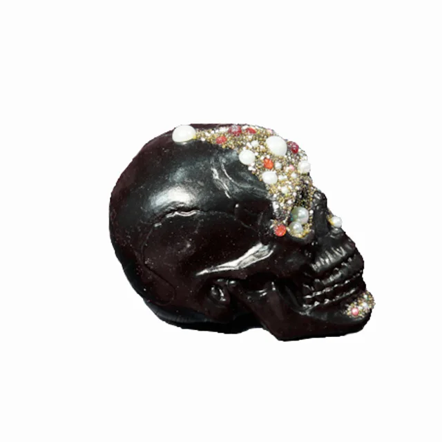 
Halloween Decoration Table Top Luxury Plastic Skeleton Skull with Fancy Gems Party Bar Home Props 