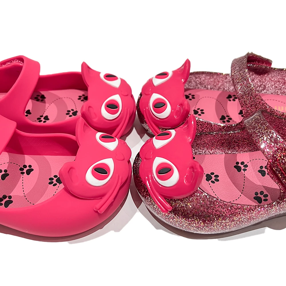 MINI DD Children Matte Cat Jelly Shoes High Quality Kids Girl Sparkling Kids Sandals Girls Jelly Sandal