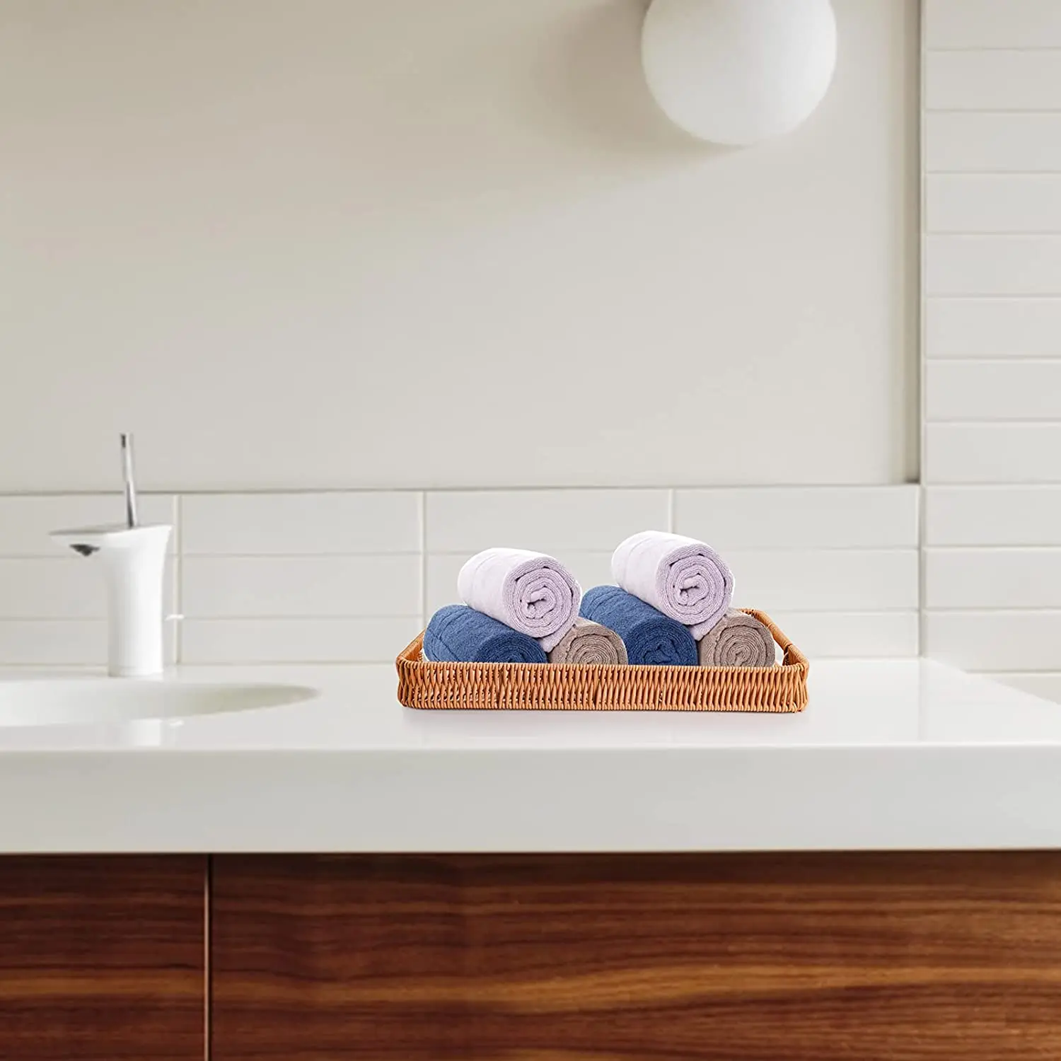 Handmade Handicraft Eco-Friendly Wicker Willow Storage Baskets Bread Tray PP Plastic Rattan Basket