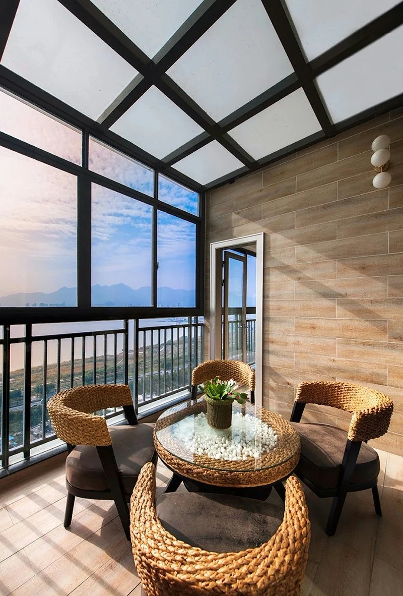 Luxury Modern Design Outdoor Aluminum Sun Room Waterproof Sliding Villa Patio Terrace Garden Greenhouses Triangle Flat Slant