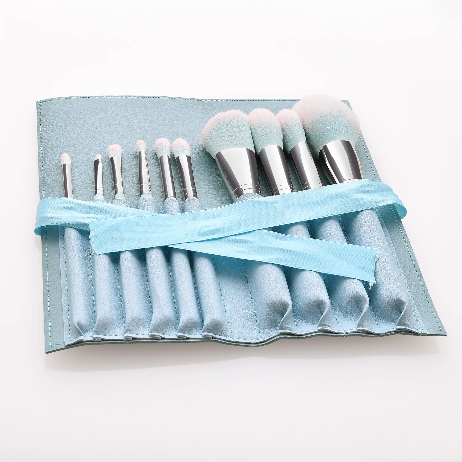 11 шт., голубые кисти для макияжа