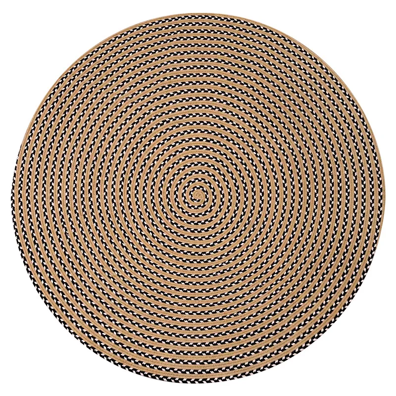 Handwoven cotton linen carpet living room coffee table sofa mat tea room bedroom bedside area rug